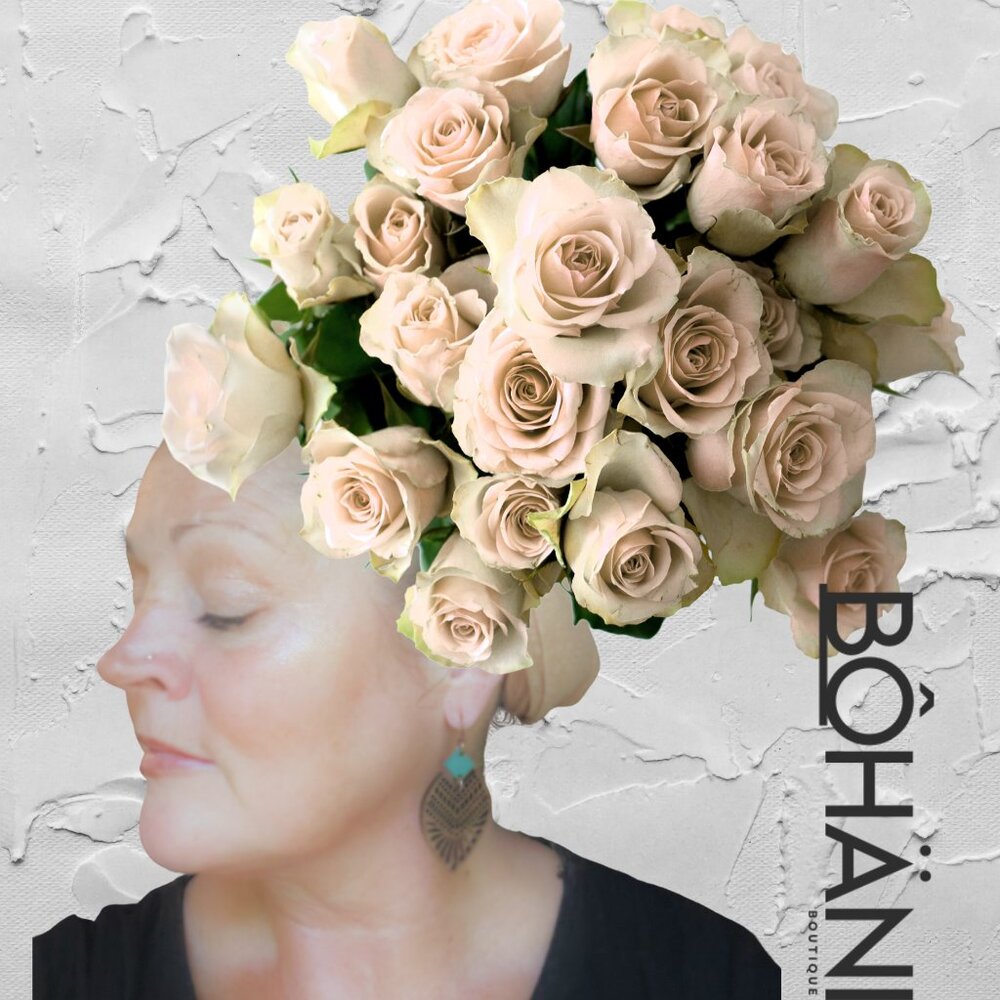 Bohemian Distressed Wood Lattis Statement Earrings  by Bohani
